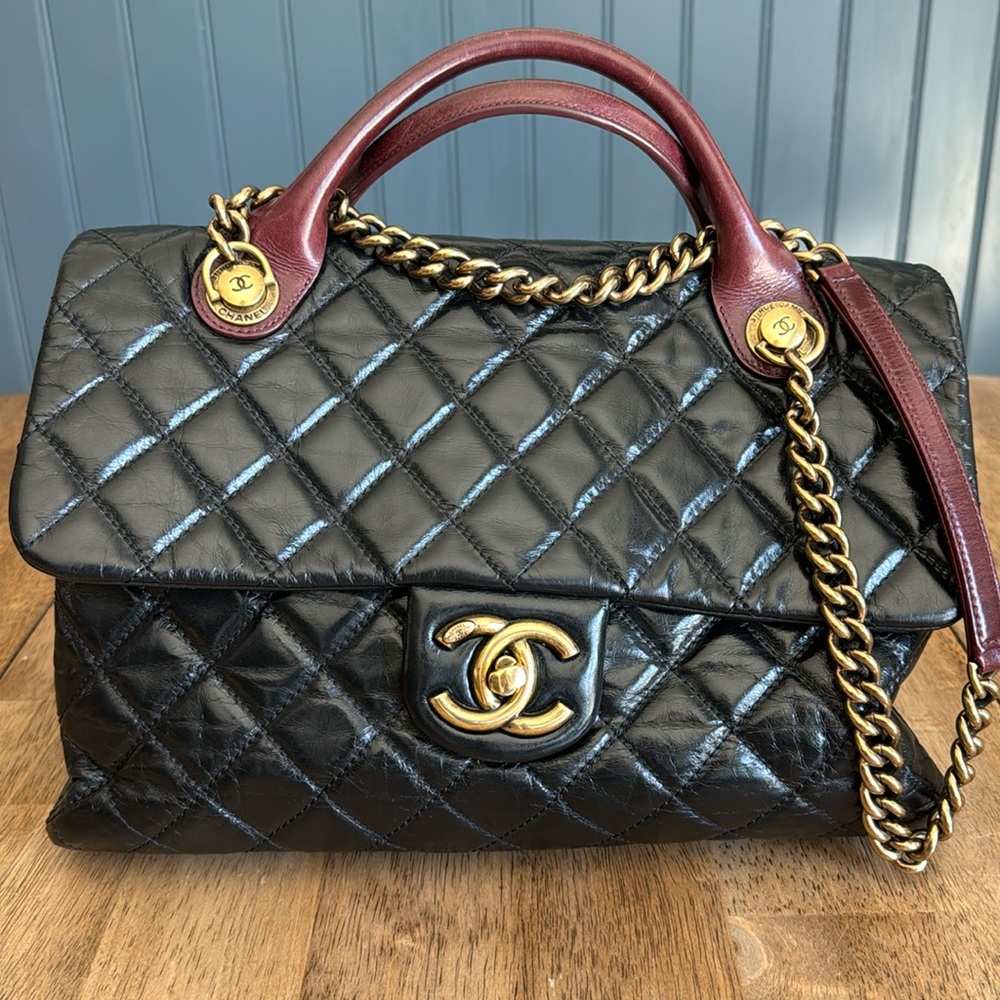 Authentic CHANEL top handle bag! Hard to find!!